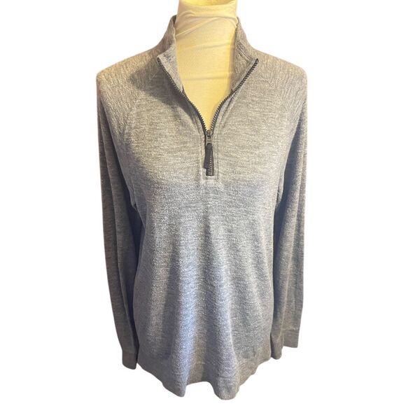 Abercrombie & Fitch Long Sleeve Half Zip Gray Pullover Sweater Size Small - Picture 2 of 9